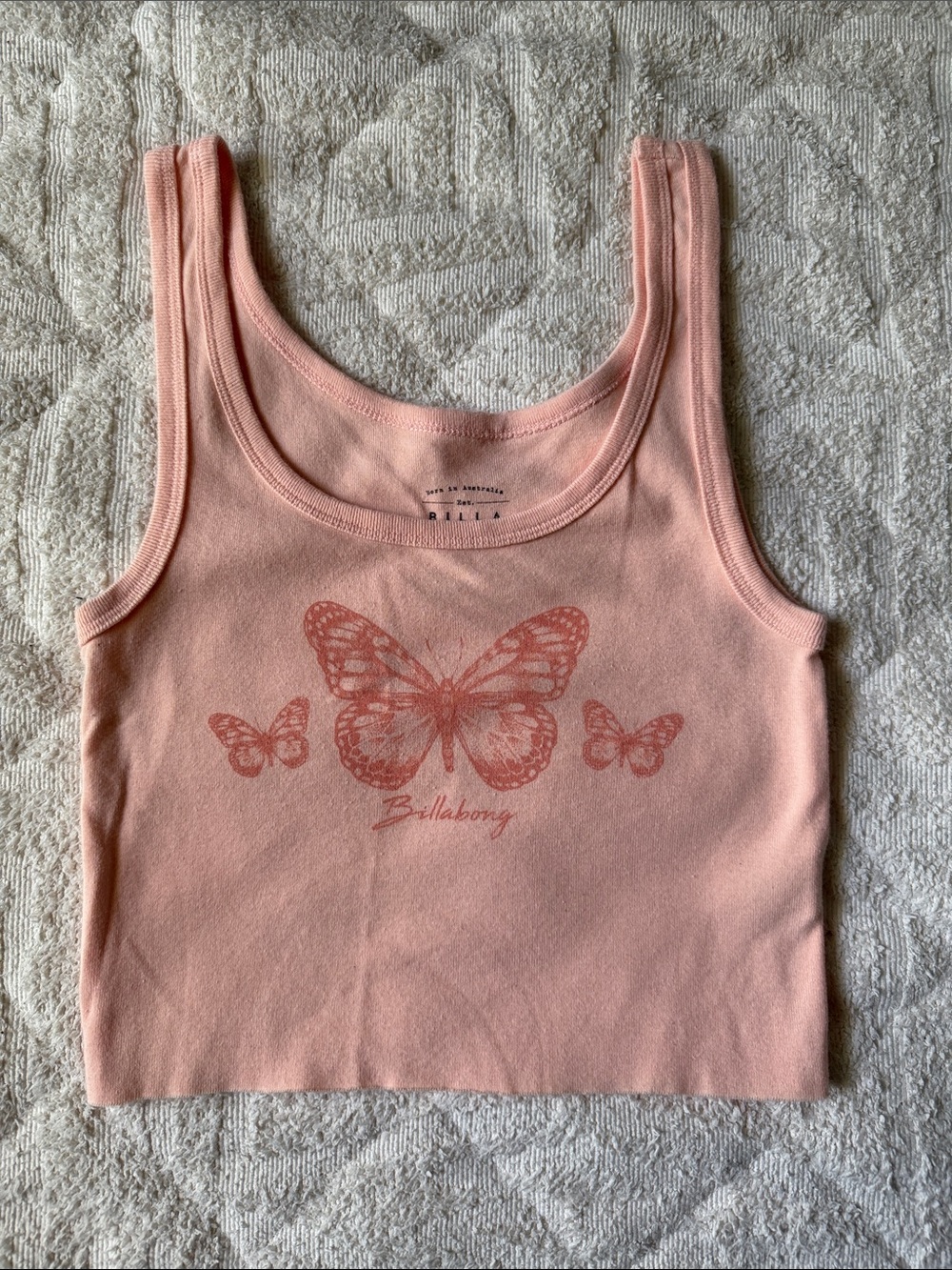 Billabong Peach-Pink Butterfly Crop Tank